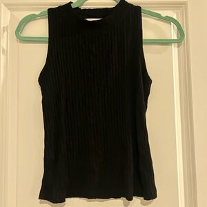 LNA Black Ribbed Tank Top